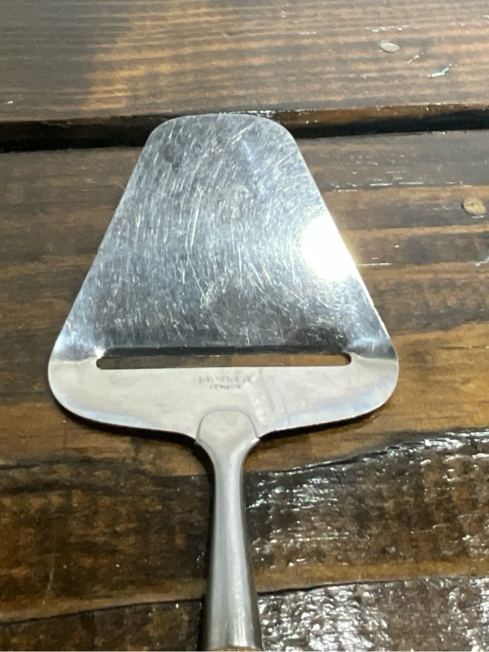 Vintage Cheese Slicer with Wooden Handle from Norway MCM